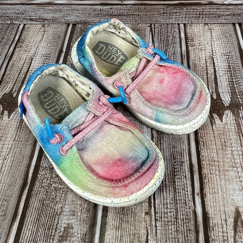 HEY DUDE Wendy Toddler Dreamer Girl's 7 K7 Multicolor Comfort Sneakers Shoes - Picture 3 of 9